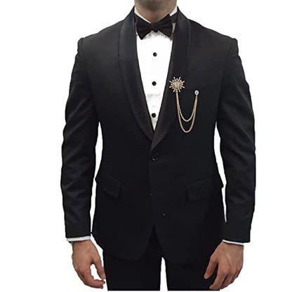 Collar Chain Pin for Men and Women - Hanging Tassel Brooch Lapel Pin for Business Suits - Bar Pin With Long Chain - Gifts - color: E: gold
