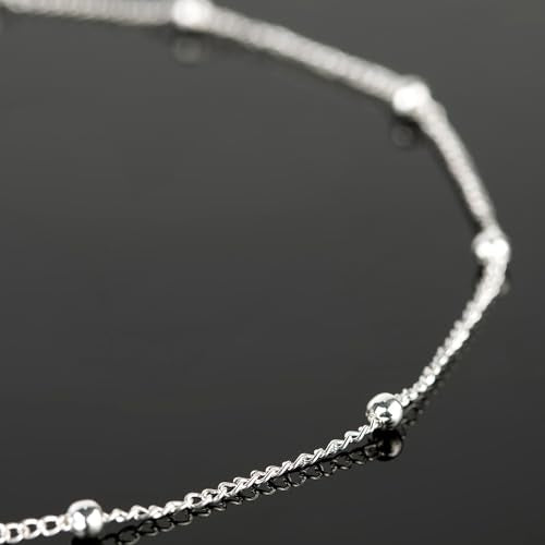 UMAOKANG 32.8 Feet Silver Plated Brass Chain for Jewelry Making Twist Curb Bead Necklace Chains Bulk with Jump Rings and Lobster Clasps - color: Silver Twist Crub Bead