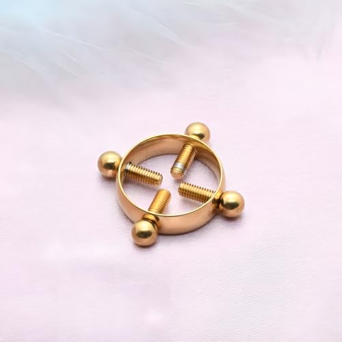 2Pcs Round Non Piercing Nipple Ring Fake Nipple Rings - color: Gold