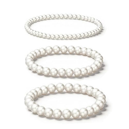 Pearl Bracelets for Women Dainty Baroque Pearl Bracelet White Bridesmaid Bridal Bracelet Wedding Jewelry Gifts for Mother Daughter Matching Outfits - color: A2:pearl bracelet