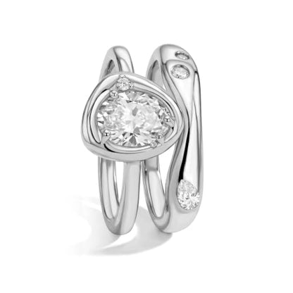 18K Gold & Silver Plated Stackable Ring Set for Women, CZ Curved Wave Stacking Bands, Statement Promise Rings for Wedding Engagement, Trendy Dainty Jewelry Gift - color: Silver 3