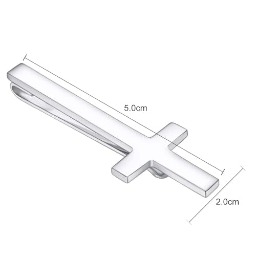 Unique Cross Tie Clips For Men Silver Black Gold Religious Christian Tie Clips For Men's Tie Accessories - style: Silver Cross