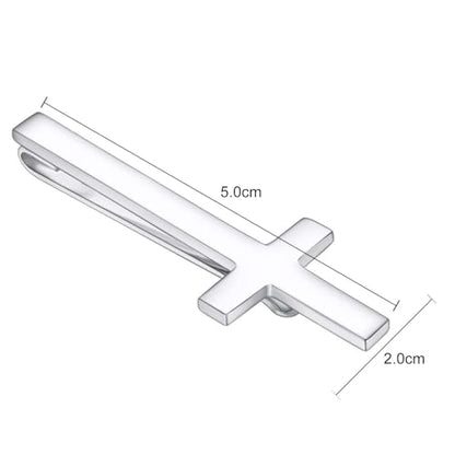 Unique Cross Tie Clips For Men Silver Black Gold Religious Christian Tie Clips For Men's Tie Accessories - style: Silver Cross