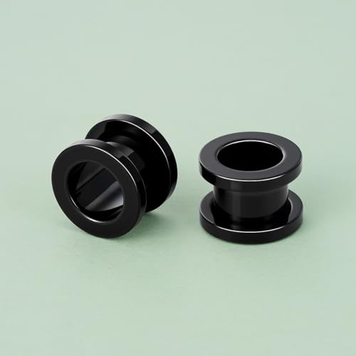 TBOSEN Precise Dimensions Stainless Steel Set Double|Single Flare Tunnel Screw Gauge Ear Expander Stretching Kit Piercing Mixed Size - color: Black-Screw Fit, size: 7mm