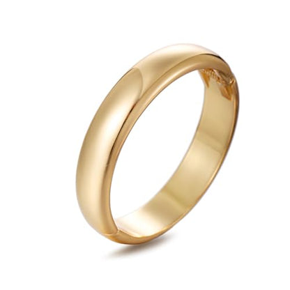 Golden Polished Chunky Twisted Hinged Waterdrop Bangle Bracelet for Women Spiraled Oval Bangle Bracelet - color: Golden Wide Round Bangle