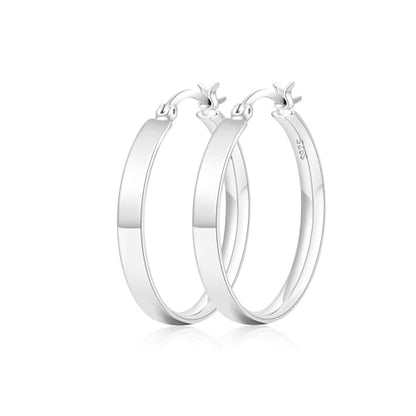 Senteria Lightweight Gold Hoop Earrings for Women 4mm Wide Large Hoop Earrings 14K Real Gold Plated Hypoallergenic Hoops Earring Big Thin Earring Hoops for Women 30/40/50/60/70mm - style: 40mm silver