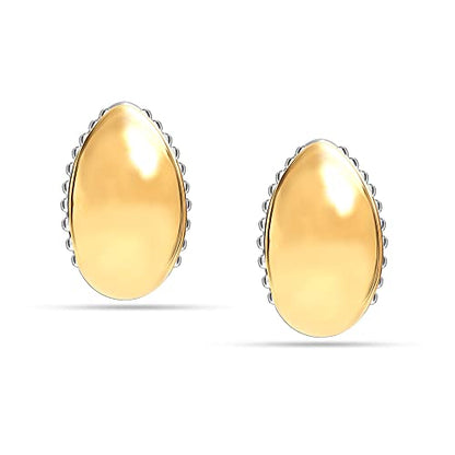 LeCalla 925 Sterling Silver Omega Back Stud Earrings for Women | Classic Pierced Omega Closure Earring | Earring Jewelry Gift for Her, Wife or Girlfriend | Daily Wear & Special Occasion Earring - color: Two-Tone Pierce