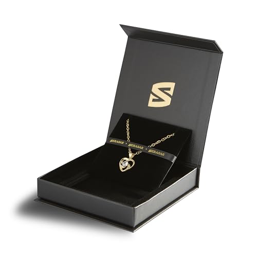SERASAR Gold Heart Pendant Necklace Women Jewelry Birthday Gifts for Ladies - color: Gold, style: Emotion