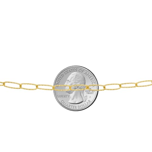 Savlano 925 Sterling Silver 4.5MM Paperclip Link Bracelet - 18K Gold Plated Inch Paperclip Chain for Women comes with a Gift Box - Made in Italy - size: 7.5