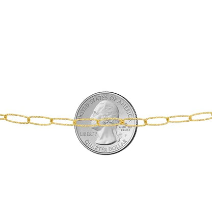 Savlano 925 Sterling Silver 4.5MM Paperclip Link Bracelet - 18K Gold Plated Inch Paperclip Chain for Women comes with a Gift Box - Made in Italy - size: 7.5