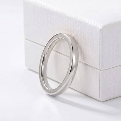 2mm 4mm 6mm Thin Titanium Wedding Rings Band for Women Man - color: silver-2mm