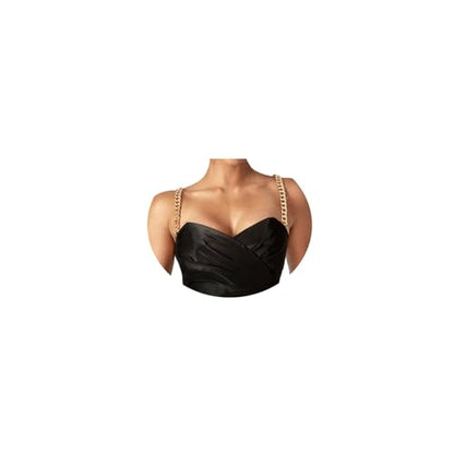 1Pair Punk Metal Shoulder Strap Chain Festival Rave Underwear Chain Bridal Wedding Dress Bra Summer Body Jewelry for Women - style: Silver