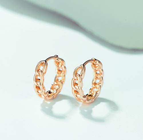 Cubic Zirconia Huggie Earrings 14k Gold Plated Tiny Earrings Small Huggie Hoop Earrings Simple Lightweight Hoops Gift for Women - color: Cuba hoop
