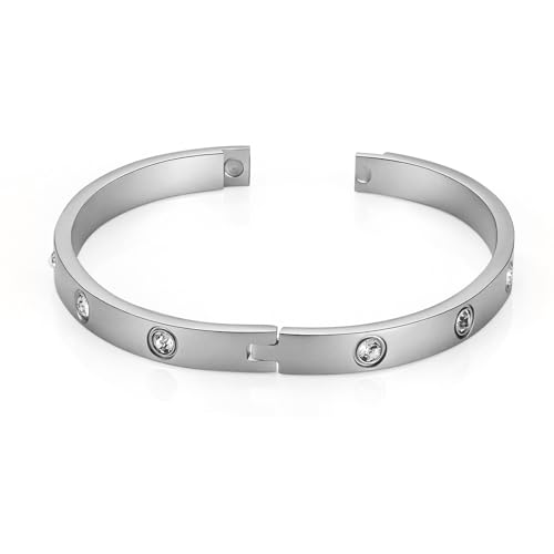 Gold Chain Bangle Bracelets For Women,18K Gold-plated Friendship Love Stainless Steel Jewelry Birthday Gifts Jewelry - color: Silver