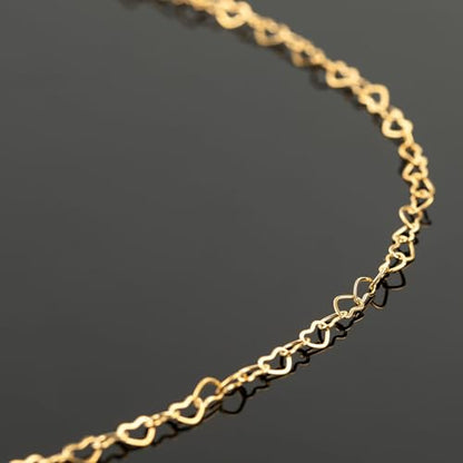 UMAOKANG 5 Meters Gold Plated Stainless Steel Chain for Jewelry Making Hollow Heart Chain Roll with Jewelry Findings - color: Gold Heart