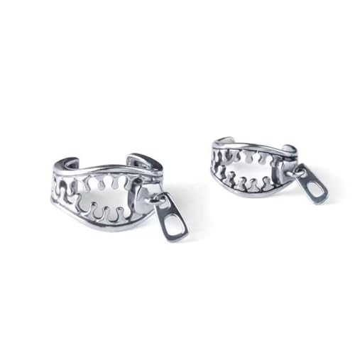 Vintage Zipper Ear Cuff, Stainless Steel Non-Pierced Adjustable Wrap Around Earrings