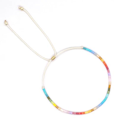 Adjustable Miyuki Beaded Bracelet for Women, Double Row Miyuki Beads | Miyuki beads, adjustable fit, braided construction, double-row design, party styling, bracelet jewelry for casual styling - color: colors05