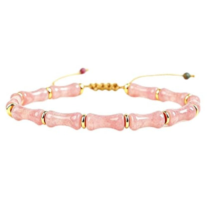 7 Chakra Bracelet Bohemian Handmade Leather Wrap Healing Protection Natural Stone Yoga Beaded Bracelets Boho Friendship Jewelry - color: Pink