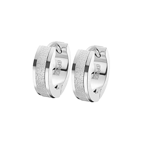 Small Huggie Hoop Earrings for Women - color: Brushed Silver