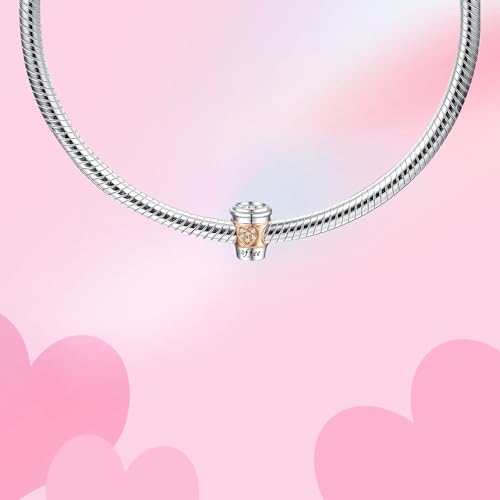Bible Family Mom Wife Love Heart Dangle Charm 925 Sterling Silver Charms fits Bracelets and Necklace Pendant Bead Charms Jewelry Present for Women Family Friends - style: Coffee Lover Charm