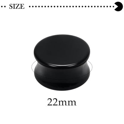 6G-30mm Solid Acrylic Black Gauges for Ear lightweight Tunnels Double Flared Saddle Ear Plugs Tunnels Earrings for Women Men - color: 22mm = 7/8 inch = 0.87 inch
