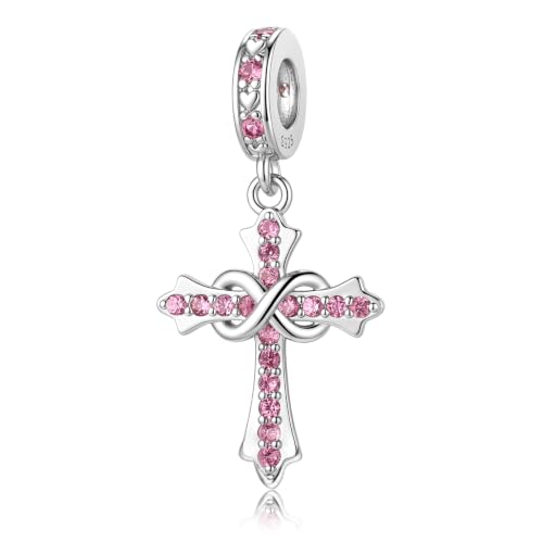 HappyStar 925 Sterling Silver Charms Infinity Design Birthstone Charms for Bracelets with 5A Cubic Zirconia Cross Necklace for Women Dangle Pendant Compatible Pandora Bracelets Happy Birthday Gifts - color: 91-October Birthstone Charms