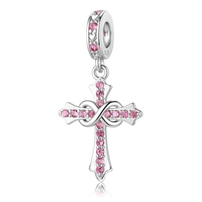 HappyStar 925 Sterling Silver Charms Infinity Design Birthstone Charms for Bracelets with 5A Cubic Zirconia Cross Necklace for Women Dangle Pendant Compatible Pandora Bracelets Happy Birthday Gifts - color: 91-October Birthstone Charms