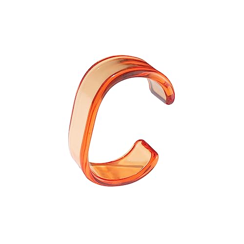 Pingyongchang Acrylic Colorful Resin Geometric Simple Open Bracelet Transparent Wide Cuff Bangle - color: (20mm) Orange