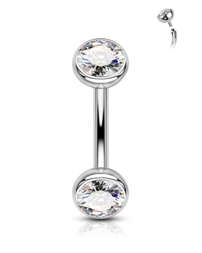Cute Titanium Rook Earrings 16g Silver Surgical Steel Rook Piercing Jewelry 6mm 8mm Eyebrow Rings Eyebrow Barbell Threaded Dainty Rook Bar Nickel Free - size: 8mm