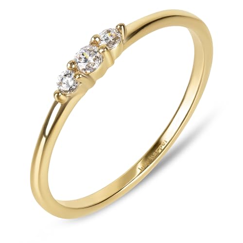 Hey Harper Gold Ring for Women - Gold Plated Stacking Waterproof & Sweatproof Jewerly Ring - Everday Non Tarnish Cute Fashion Circle Rings - style: Midnight Clear Ring