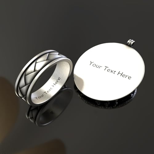 Men's Silver Signet Ring – Geometric Ring Bold Square Statement Band, Minimalist Jewelry Gift