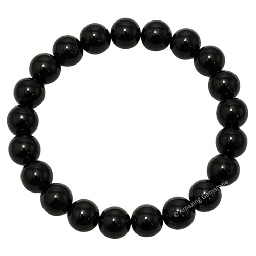 Amazing Gemstone Black Obsidian Crystal Bracelet for Women Men's Gifts - Protection Healing Crystal Bracelet - 8mm Gemstone Beaded Stretchable Bracelet Pulseras Para Hombres Mujer Stocking Stuffers Mothers Day Gift - color: Black Obsidian