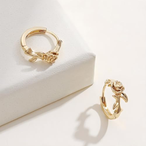 Shiny Gold Butterfly Earrings for Women | 14K Real Gold Plated Butterfly Earrings for Women, Dainty & Trendy Butterfly Stud Earrings for Fashion Jewelry Gifts - color: Rose