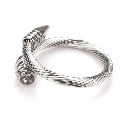 Dorriss Ring for Women Adjustable Cable Nail Rings Open Stackable Jewelry - color: B-Silver