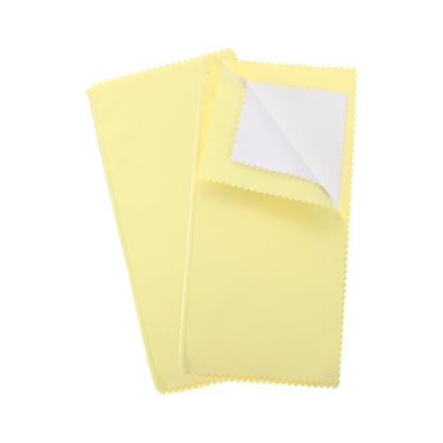 PATIKIL 7.9"x7.9" Jewelry Cleaning Cloth, 2 Pack Double-Sided Fleece Polishing Cloth for Gold, Silver and Jewelry, Yellow - color: Yellow, size: 7.9"x7.9"