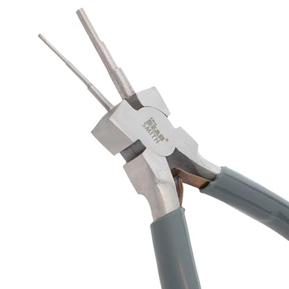 The Beadsmith Micro Wire Looping Pliers | Create 6 Sizes (Ranging 1-4mm) of Loops & Jump Rings, 5.5" long (140mm), Polished Steel Head & PVC Comfort Handle - size: 1-4mm Wire Looping Pliers