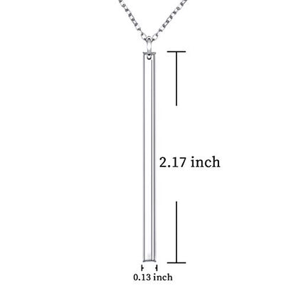Long Chain Necklace S925 Sterling Silver Large Pendant for Women Sweater