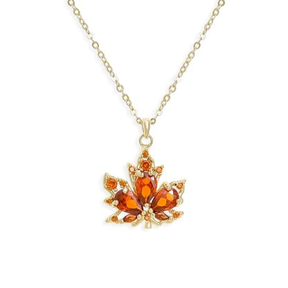 Jean Beau Dainty Pendant Necklaces for Women, Cute Chain Necklace Jewelry Gift - color: Maple