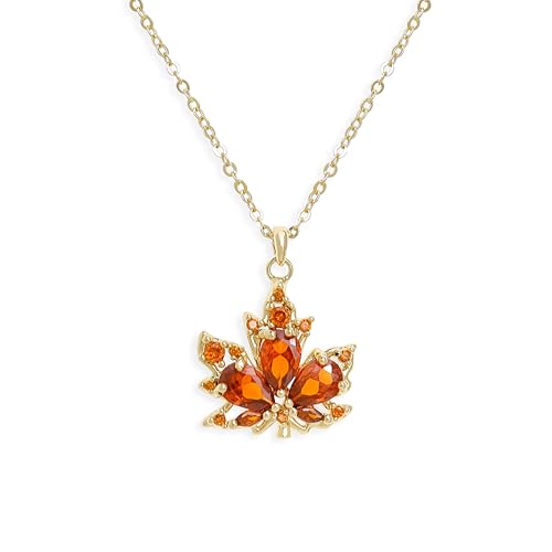 Jean Beau Dainty Pendant Necklaces for Women, Cute Chain Necklace Jewelry Gift - color: Maple