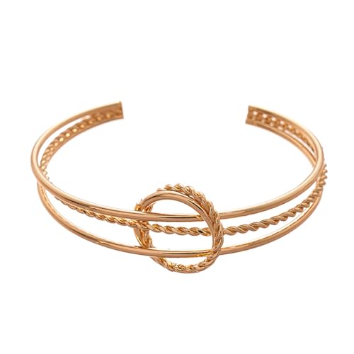 Chunky Cuff Bracelets for Women Wide Gold/Silver Cuffs Bangle Hollow Out Adjustable Bracelets Punk Vintage Jewelry - style: T-Gold A