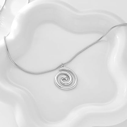 Boho Chunky Gold Statement Necklaces for Women Beach Jewelry Gifts | Versatile Everyday Wear, Pairs with Any Outfit, Ideal Gift for Any Occasion, Easy to Layer, Lightweight, Hypoallergenic - style: Spiral-C-Silver