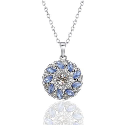 Ahiller Women's Necklace, Dainty Pendant Choker, Adjustable Chain | Heart Initial & Round Pendants, Daily Necklace,17-21" Adjustable Necklaces, Trendy Minimalist Jewelry, Stainless Steel Chain - color: FY-Blue, style: Other Shapes - Multi-Color