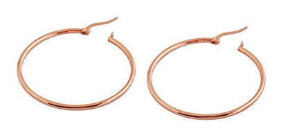Rounded Hoops Earrings (20mm-60mm Diameter) - color: Rose Gold 40mm