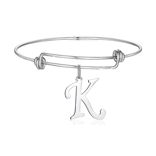 Stainless Steel Initial Letter Connector Charms Alphabet Pendant Diy Craft for Jewelry Making Necklaces Bracelets Keychain - color: Stainless Steel K