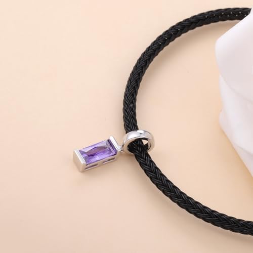 Helonley Birthstone Charms for Charms Bracelet: Birth Stone Charms | 925 Sterling Silver Birth Stone Bead Charms for Bracelets and Necklaces, Christmas Birthday Gifts for Mom and Wife - color: Feb.