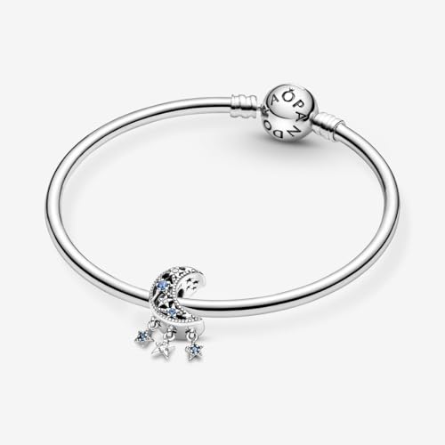 PANDORA Star & Crescent Moon Charm - Bracelet Charm for PANDORA Moments Bracelets - Stunning Women's Jewelry - Gift for Women - Made with Sterling Silver & Cubic Zirconia - With Gift Box