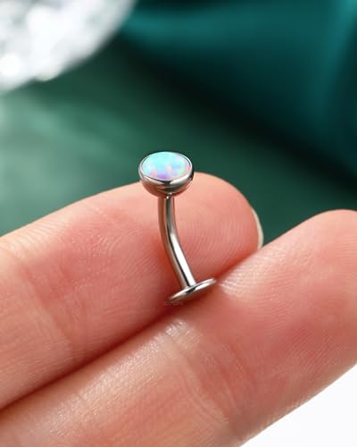 COCHARM G23 Solid Titanium Belly Button Rings Floating Belly Navel Rings 14G Internally Threaded Belly Piercing Jewelry Hypoallergenic - color: OP-8MM