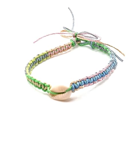 Shell Hemp Anklet - color: Carousel
