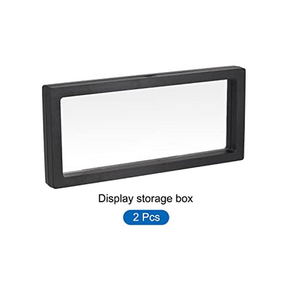 MECCANIXITY Floating Frame Display Holder Stand 3D Jewelry Display Box 9.06 x 3.54 x 0.79 inch Black for Ring Necklace Bracelet Earring Pack of 2 - color: Black, size: 9.06 x 3.54 x 0.79 inch