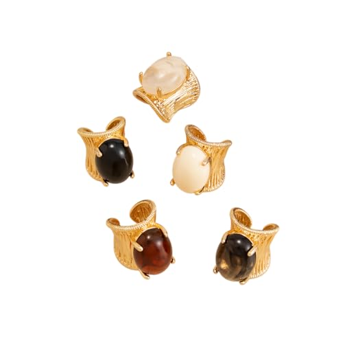 Chunky Gold Square Knuckle Finger Ring Set 5Pcs for Women, Vintage Rhinestone Statement Ring, Resin Swirl Gemstone Open Band Geometric Wide Bangle, Personalized Trendy Jewelry Accessories Gift